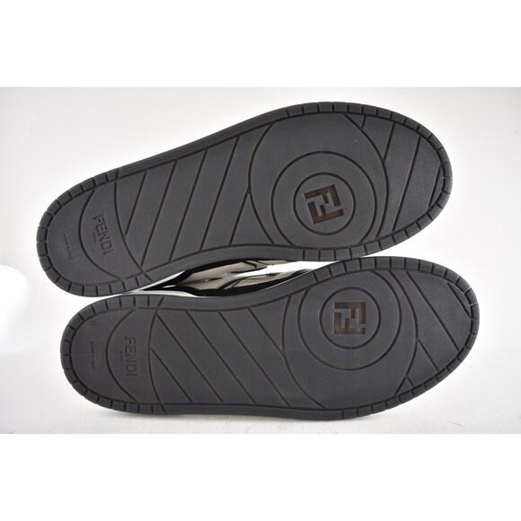 Fendi Match Sneakers Black White Leather FF Logo Monogram Low Top UK 11 US 12 - Picture 15 of 15